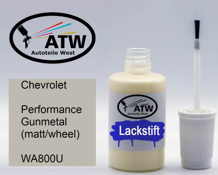 Chevrolet, Performance Gunmetal (matt/wheel), WA800U: 20ml Lackstift, von ATW Autoteile West.